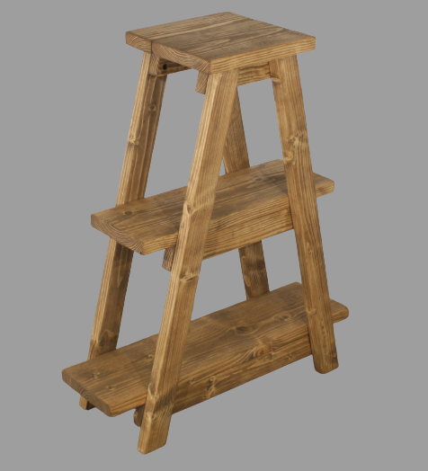 Rustic Traditional Style Handmade Solid Wood Pot/Display Stand