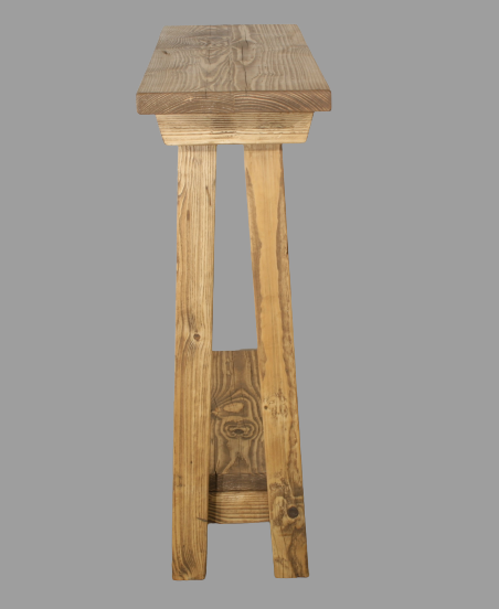 Rustic Traditional Style Handmade Solid Wood Freestanding Hall Table