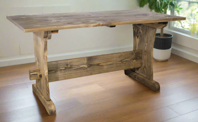 Rustic Traditional Style Handmade Solid Wood Dinning Table