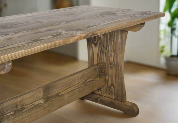 Rustic Traditional Style Handmade Solid Wood Dinning Table