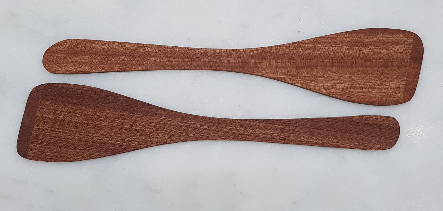 275mm Flat Sapele Wooden Spatula Set