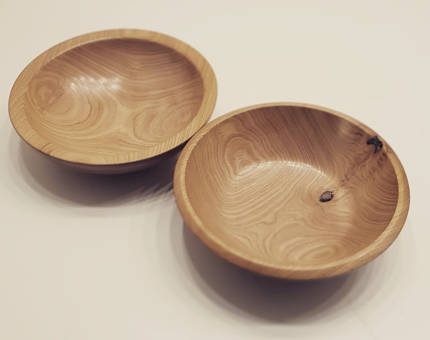 English Ash Wooden Bowls - Set of 2 (Bundle 7)