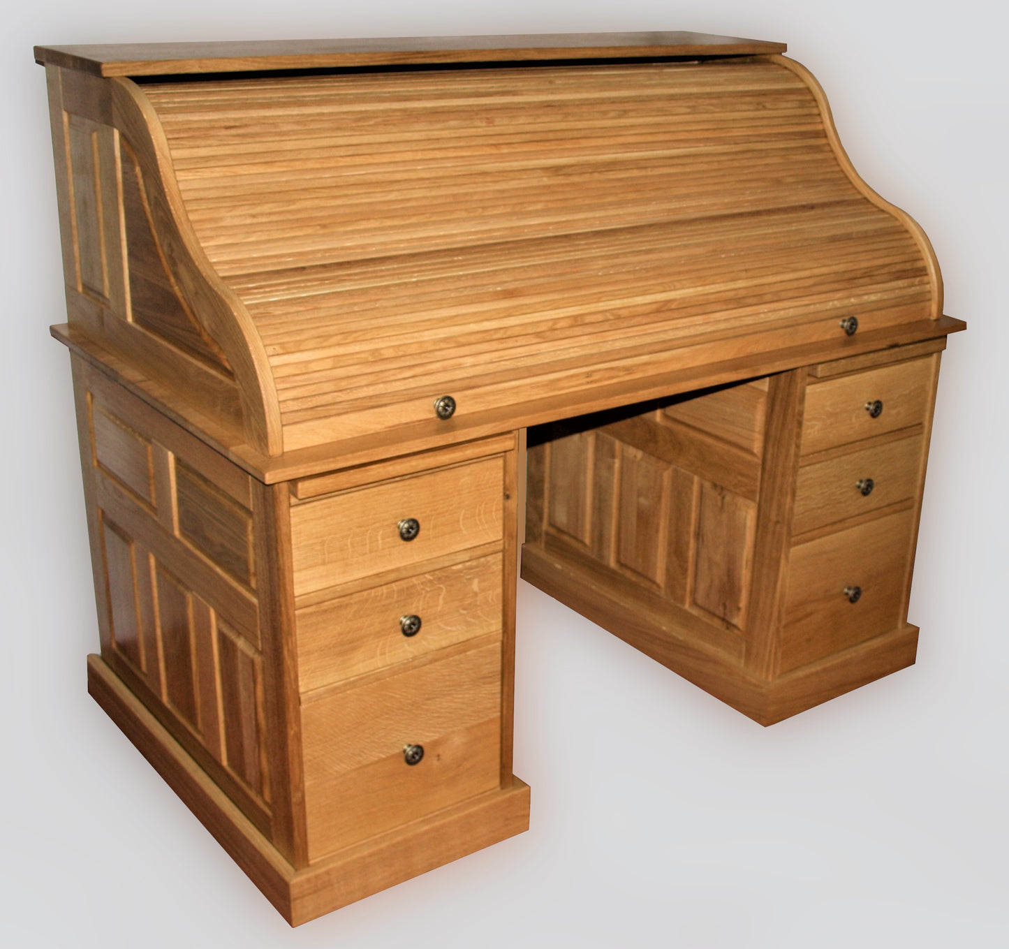 Traditional Oak Roll Top Desk