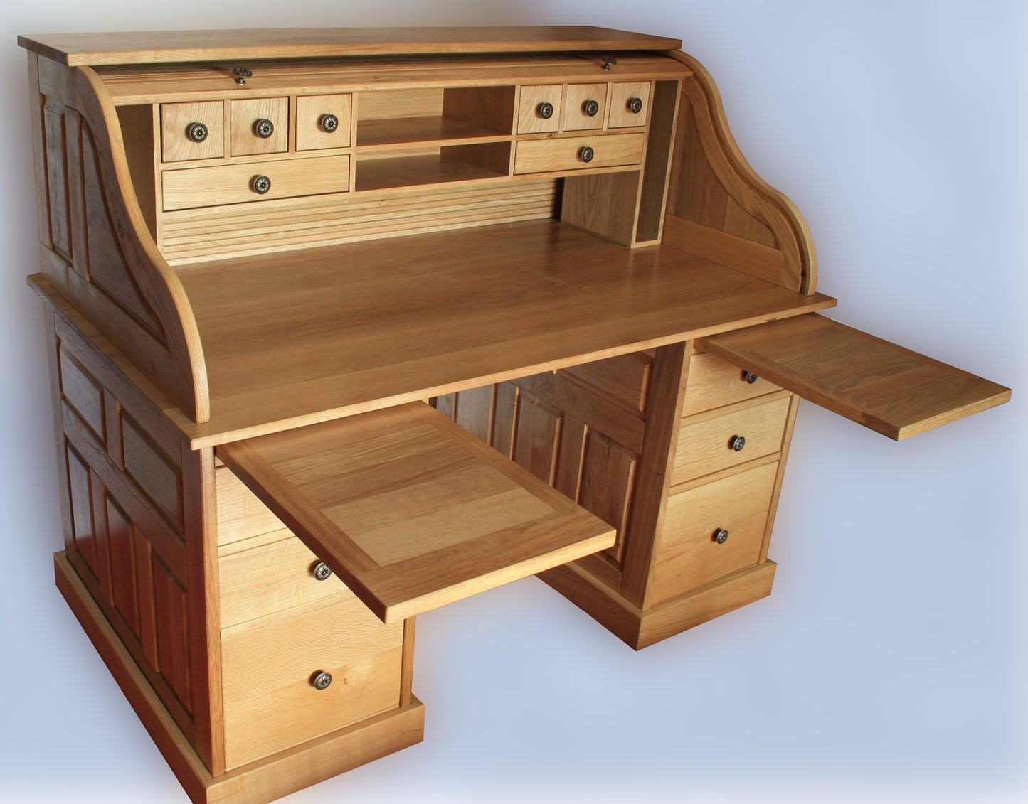 Traditional Oak Roll Top Desk